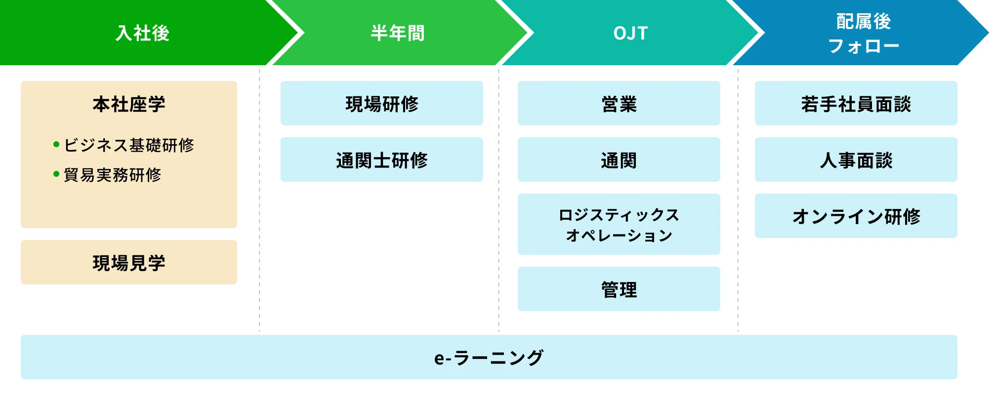 1年目研修フロー図