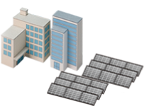 image of buildings and solar panels